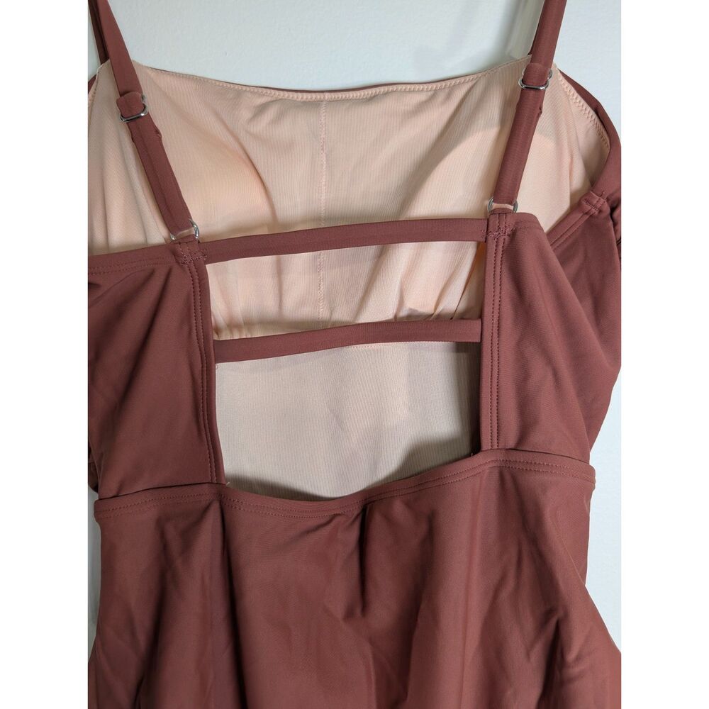 Cupshe NWT Blush Red Strappy Cutout One Piece Swimsuit Size M Tummy Control - Picture 5 of 10